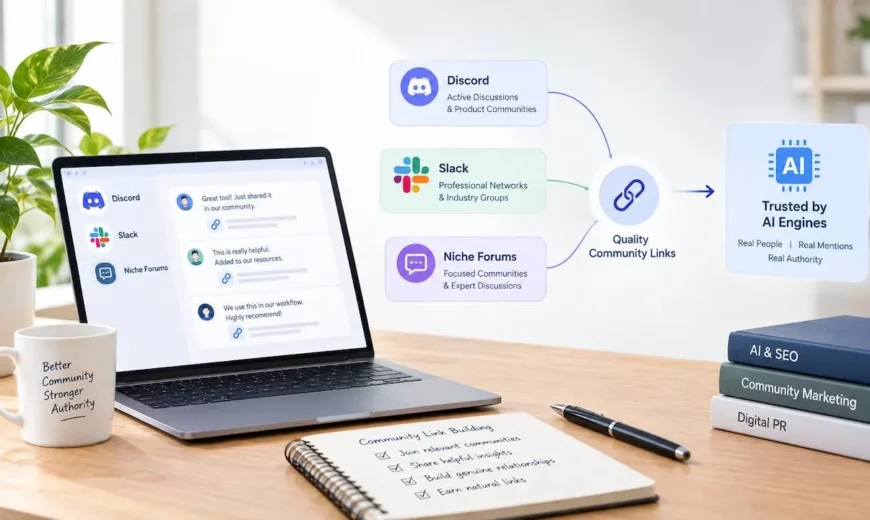 KW- community link building Discord Slack forums