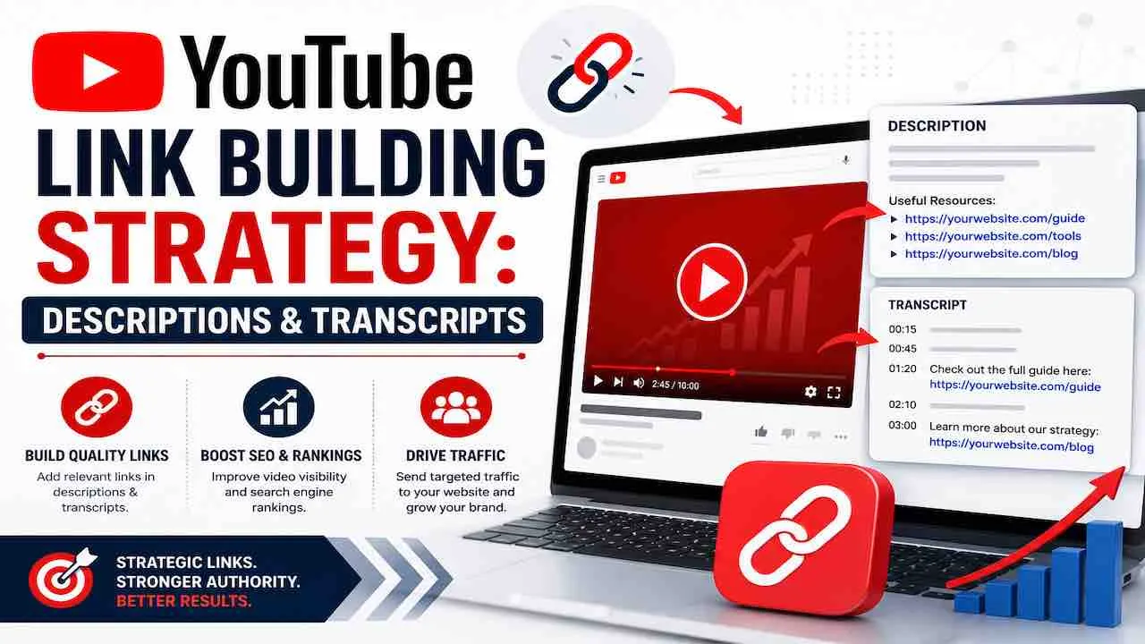 YouTube Link Building Strategy Descriptions Transcripts