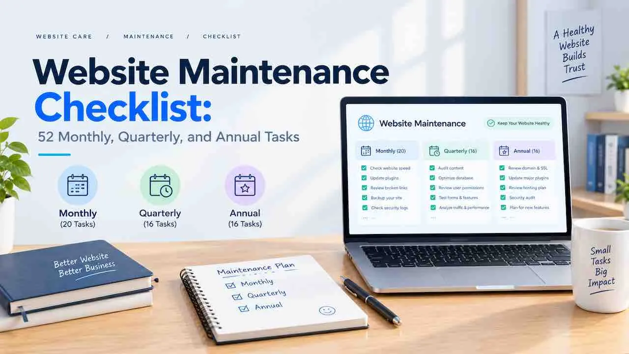 Website Maintenance Checklist: 52 Monthly, Quarterly, and Annual Tasks