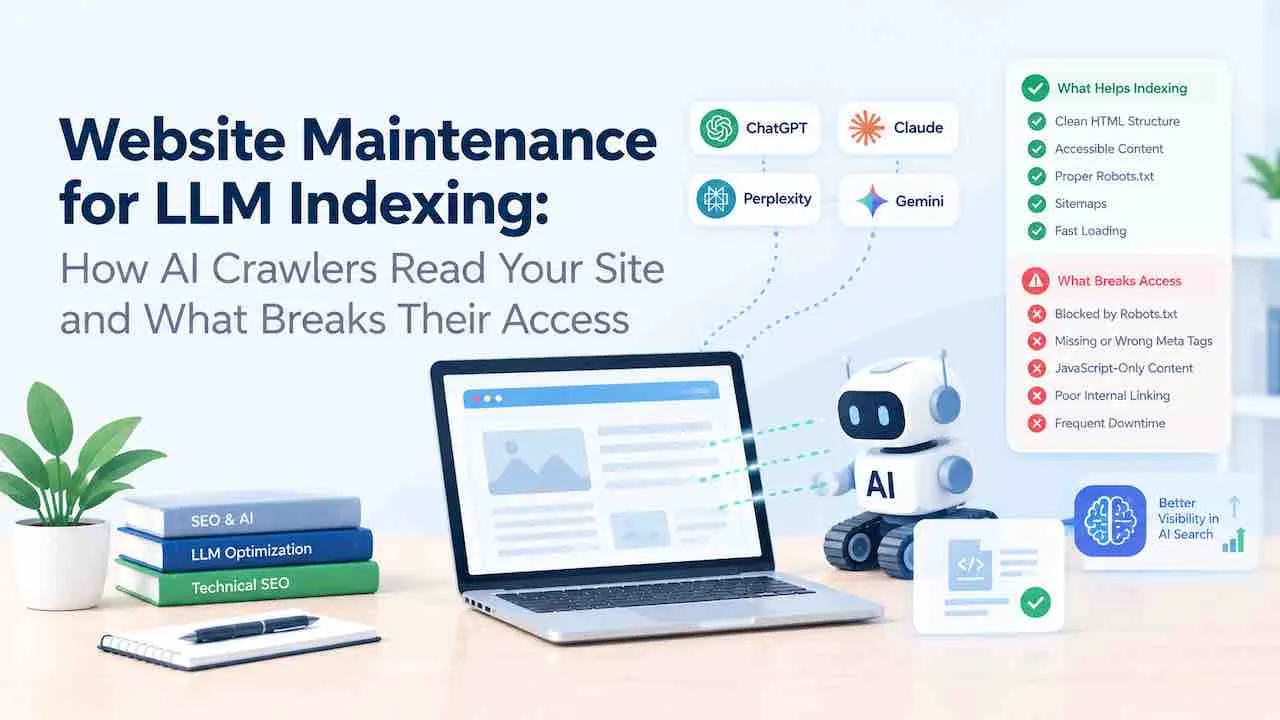 Website Maintenance for LLM Indexing: How AI Crawlers Read Your Site and What Breaks Their Access